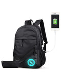Men Women Backpack Large Capacity College Leisure USB Charging Port Waterproof