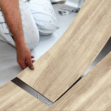 Wooden Wall Floor Planks Floor Tiles- Simple Peel and Stick Application for Kitchen Bathroom Living Room Flooring Materials
