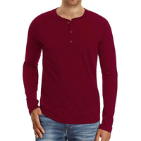 Men's Long Sleeve Casual Tops T-shirt Jumper Blouse Pullover Loose Shirt Buttons