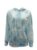 Women's Tie Dye Hoodie Long Sleeve Hooded Sport Gym Casual Loose Sweatshirt Tops