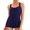 Womens One Piece Tummy Control Swimwear Cross Strap Swimdress Skirts Ruched Swimsuit Padded Bathing Suit Monokini Beachwear Swimming Costume