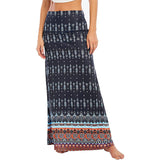 Women Boho Beach Skirt Elastic Waist Long Maxi Skirt Summer Casual Loose Skirts