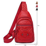 Fashion Daypack Sling Bag Women Casual Chest Backpack Vegan Leather Travel Hiking Shoulder Pack