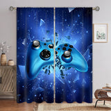 Adult Waterproof Rod Pocket Curtain Modern Living Room Gamer Print Durable Blackout Bedroom 2 Panels/Set