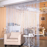 39" Width 78" Height String Door Curtain Beads Room Divider Crystal Tassel Fringe Beaded Window Panel