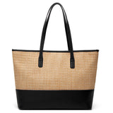 Women PU Leather Braided Shoulder Bag Ladies Beach Tote Large Handbag Messenger