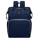 Large Backpack Diaper Bag with Changing Station, Foldable Crib Baby Bed Mommy Travel Nursing Bag Waterproof Tote Shoulder Nappy Bag Bottle Insulated Bag