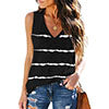 Women Stripe V-Neck Vest Tank Top Sleeveless T-Shirt Loose Pullover Blouse Tee