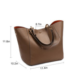Women PU Leather Handbag Tote Single Shoulder Bag Large Capacity With Inner Bag