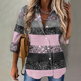 Frontwalk Summer Casual Button Down Lapel Collar Blouse for Women Vintage Loose T-shirt 3/4 Sleeve Beach Shirts