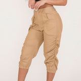 Women Zipper Bottoms Boho Solid Color Trousers Beach Pants Harem Loungewear