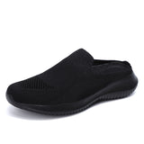 Women Flying Weaving Slippers Mules Slip On Round Toe Casual Athletic Shoes Flat