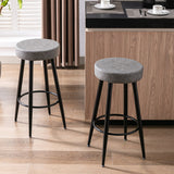 Gplesas Durable Barstool Round Shape Mordern Chairs 2-Pcs Set Sturdy Bar Stools Furniture Counter Kitchen