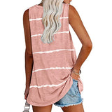 Womens Striped Printed V Neck Vest Tank Tops Summer Sleeveless T-Shirt Pullover