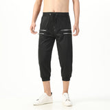 Men Drawstring Waist Jogger Casual Capri Pants Sport Fitness Pants