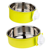 Stainless Steel Pet Dog Food Water Bowl Cage Hanging Feeder Mountable Container
