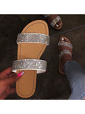 Women's  Diamond Print Flat Open Toe Sandals