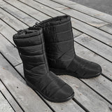 Women Waterproof Winter Snow Boots Wedge Fur Lined Warm Slip On Mid-Calf Booties