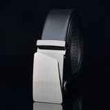 Men's Luxury Genuine Leather Adjustable Belt Ratchet Strap With Automatic Buckle