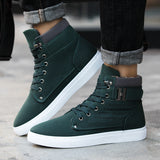 Mens Casual Comfort Shoes Flat Lace-Up Outdoor Hiking Work High Top Sneakers