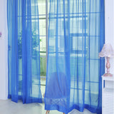 Rod Pocket Sheer Voile Curtain Panle Solid Color Tulle Scarf Valance Window Drapes