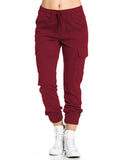 MAWCLOS Womens Casual Lounge Harem Pant Plus Size Elastic Waist Drawstring Hiking Jogger Workout Cargo Pants with Pockets