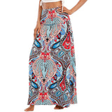 Women Boho Beach Skirt Elastic Waist Long Maxi Skirt Summer Casual Loose Skirts