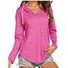 Pullover Hoodies Tops Long Sleeve for Women V Neck Drawstring Hooded Shirts Blouses Tunic Ladies Autumn Solid Color Sweatshirt S-XXXL