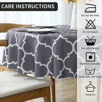 Round Tablecloth Wipeable Waterproof Oil-Proof Table Cloth Cover Home Room Decor