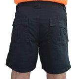 Men Casual Multi-pockets Cargo Short Mens Leisure Bottoms Elastic Waist Workout Solid Color Lounge Beach Shorts