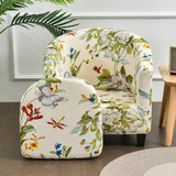 2-Piec Tub Club Slipcover, Modern Non Slip Stretch Round Barrel Chair with Cushion Couch Sofa Cover Protector for Bar Cafe Kids Living Room
