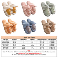 Unisex Adults Cute Cartoon Pattern Plush Slippers Slip On Closed Toe Casual Warm