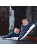 Men's Mesh Sneakers Breathable Lace up Running Athletic Walking Sport Shoes Lightweight