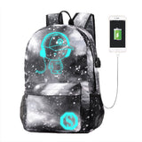 Men Women Backpack Large Capacity College Leisure USB Charging Port Waterproof