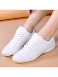 Ferndule Unisex Lightweight Round Toe Cheerleading Shoe Training Breathable Dance Sneakers Dancing Athletic Flat Cheer Shoes