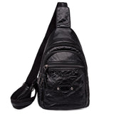 Fashion Daypack Sling Bag Women Casual Chest Backpack Vegan Leather Travel Hiking Shoulder Pack