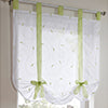 1pc Slot Top Rod Pocket Embroidery Floral Short Window Curtain Tie Up Voile Window Drape Sheer Cafe Tier Tulle Kitchen Scarf Bathroom Valance