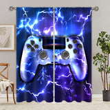 Adult Waterproof Rod Pocket Curtain Modern Living Room Gamer Print Durable Blackout Bedroom 2 Panels/Set