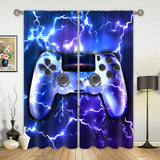 Adult Waterproof Rod Pocket Curtain Modern Living Room Gamer Print Durable Blackout Bedroom 2 Panels/Set
