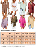 Nightshirts for Women Long Sleeve Sleepwear Loose Nightgown V Neck Casual Pajama T-shirts Dress