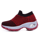 Women's Sock Sneakers Mesh Air Cushion Platform Walking Slip on Shoes Size 4.5-10