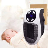 500W Portable Mini Electric Plug-In Wall Heater Handy Room Blower Fan Radiator