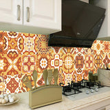 24Pcs Floral Mosaic Tile Stickers Self Adhesive Home Wall Decor Transfers Decal
