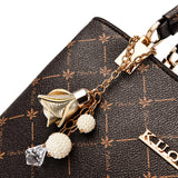 Women PU Leather Single Shoulder Bag Crossbody Bag Handbag Tote Purse w/ Pendant
