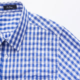 Men Casual Cotton Plaid Printed Long Sleeve Shirt Lapel Tops Blouse Button-Down