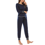Women's Pajama Set Sleepshirt Long Sleeve Tops Pants Trousers Nightwear Homewear