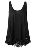 Women's Lace Splicing Tank Tops Sleeveless Casual Loose T-shirt Vest Tops Blouse