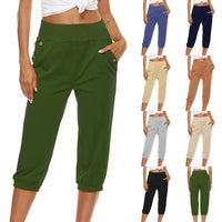 Women's capris pants Loose Fit jogger cropped Pants Workout Yoga Lounge Pants with Pockets