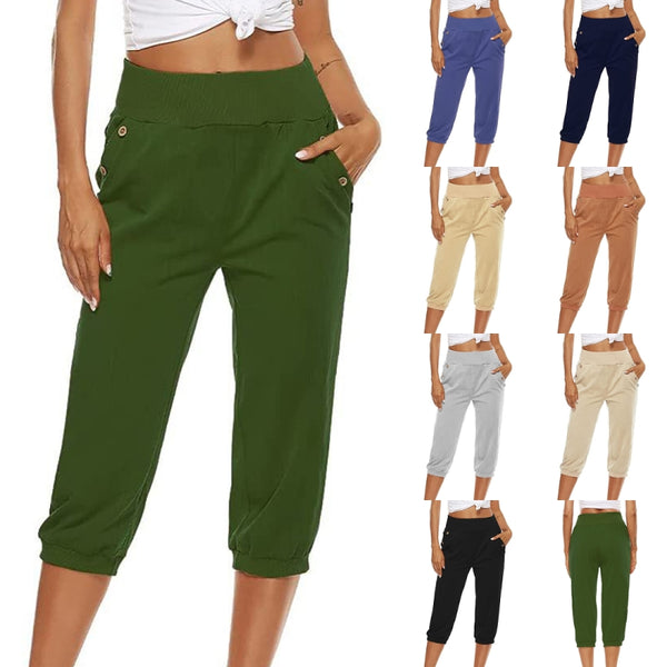 Women's capris pants Loose Fit jogger cropped Pants Workout Yoga Lounge Pants with Pockets