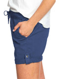 Women Folded Hem Short Hot Pants Plain Straight Leg Beach Shorts Mini Pant Buckle Bottoms